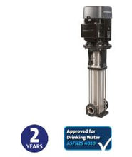 Load image into Gallery viewer, Grundfos CRI20: 3 x 220-240D/380-415YV Vertical Multistage Pumps In 304 Stainless Steel