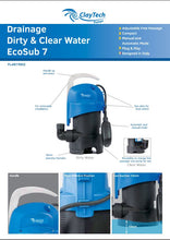 Load image into Gallery viewer, ClayTech EcoSub7 Clean & Dirty Water Pump (Submersible)