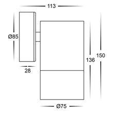 Load image into Gallery viewer, Havit HV1108T - Maxi Tivah 316 Stainless Steel TRI Colour Fixed Down Wall Pillar Lights