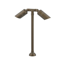 Load image into Gallery viewer, Aqualux LED Twin Adjustable Path Light 38 cm Brushed Chrome/Black/Aged Brass