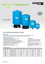 Load image into Gallery viewer, Hyjet Pressure Tank Vertical 2 To 100 Liters Maximum Pressure 150 PSI /10 Bar
