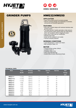 Load image into Gallery viewer, Hyjet Submersible Sewage Grinder Pump For Domestic,Commercial & Industrial