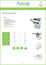 Load image into Gallery viewer, AZOOGI Pool Light 7W 12V Day Light/Warm White IP68