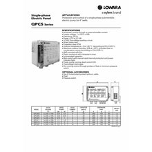 Load image into Gallery viewer, Lowara Control Boxes Single Phase 240V QPCS Series