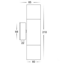 Load image into Gallery viewer, HV1015T-HV1017T - Tivah Solid Copper TRI Colour Up &amp; Down Wall Pillar Lights
