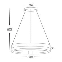 Load image into Gallery viewer, HV6092T - Orah Walnut Timber with Black Aluminium 600mm Round Pendant
