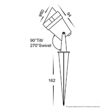 Load image into Gallery viewer, Havit LED Spot Light 3W Single Adjustable Black 285mm Spike
