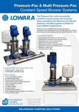 Load image into Gallery viewer, Lowara Pressure Pac-Single Booster System 415V 3 Phase 50Hz 50MM Manifold
