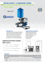 Load image into Gallery viewer, Hyjet Horizontal Multistage Pump With E1 VSD Controller &amp; 8 Liter Pressure Tank
