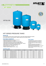 Load image into Gallery viewer, Hyjet Pressure Tank Vertical 2 To 100 Liters Maximum Pressure 150 PSI /10 Bar
