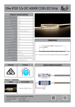 Load image into Gallery viewer, Havit HV9761-IP20-512-4K Cob Dotless LED Strip 10W IP20 12V DC 4000K
