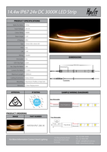 Load image into Gallery viewer, Havit HV9769-IP67-280-3K Flexible LED Strip 3000K 14.4W IP67 24V DC
